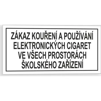 Zákaz kouření a používání elektronických cigaret Samolepka 210 x 105 mm tl. 0.1 mm - Kód: 14836