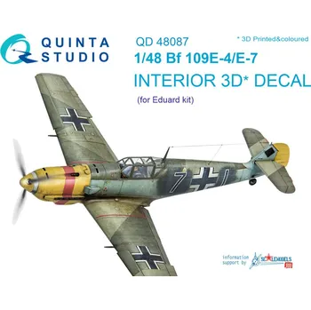 Plastikový model Quinta studio 1/48 Bf 109E-4/E-7 3D-Print&colour Interior (EDU)