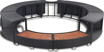 vidaXL Set nábytku k mobilní kruhové vířivce umělý polyratan černý