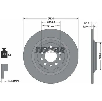 Brzdový kotouč Brzdový kotouč TEXTAR 92304103