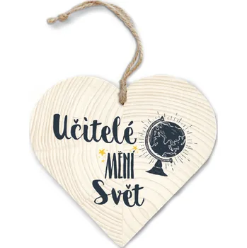 Bohemia Gifts BC140037 dřevěné srdce: učitelé mění svět 12 cm