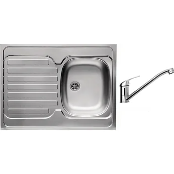 Nerezový dřez Nerezový dřez INTL 1B1D celoplošný s baterií (set)