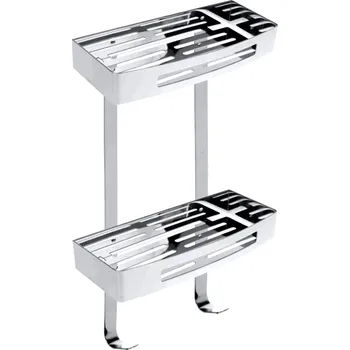 Drátěná police CYTRO: Polička do sprchy dvojitá, nerez lesk