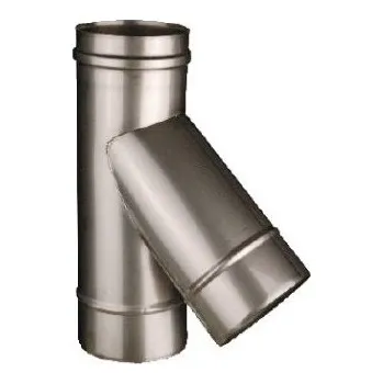 Komín T-kus 45° - sopouch - DN 150mm (síla plechu 0,8mm) (sopouch, odbočka 45° - DN 150 mm)