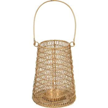 Svícen Měděná antik drátěná lucerna Vanessa - Ø15*21 cm