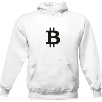 Pánská mikina Pánská mikina s kapucí s potiskem Mikina logo bitcoin pánské