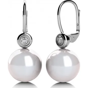 Náušnice Couple, Perlové náušnice Fay, bílé zlato a brilianty, 585-45-3-5036.1B00.0.00.GSI.748.10