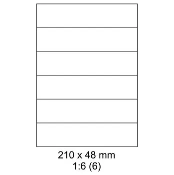 Speciální papír Print etikety Emy 210x48 mm, 6ks/arch, 100 archů, samolepící
