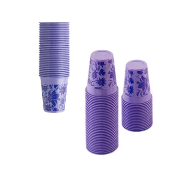 Jednorázové nádobí Kelímek Floral 180 ml, fialová, 100 ks