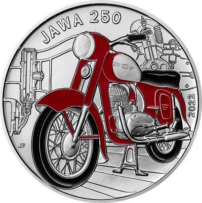 Stříbrná mince 500 Kč Motocykl Jawa 250 2022 běžná kvalita
