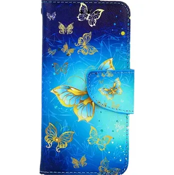 Pouzdro na mobilní telefon Pouzdro iPhone SE 2022 knížkové Obloha s motýlky (kryt neboli obal na iPhone SE 2022)