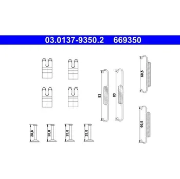 Brzdový systém Sada příslušenství, parkovací brzdové čelisti ATE 03.0137-9350.2