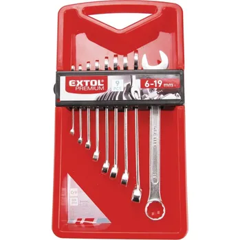 Klíč klíče očkoploché, sada 9ks, 6-19mm, CrV