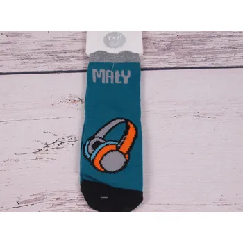 Ponožky YO SKA0108C petrolejové se sluchátky velikosti ponožek: 15-17 (EUR vel. 23-26)