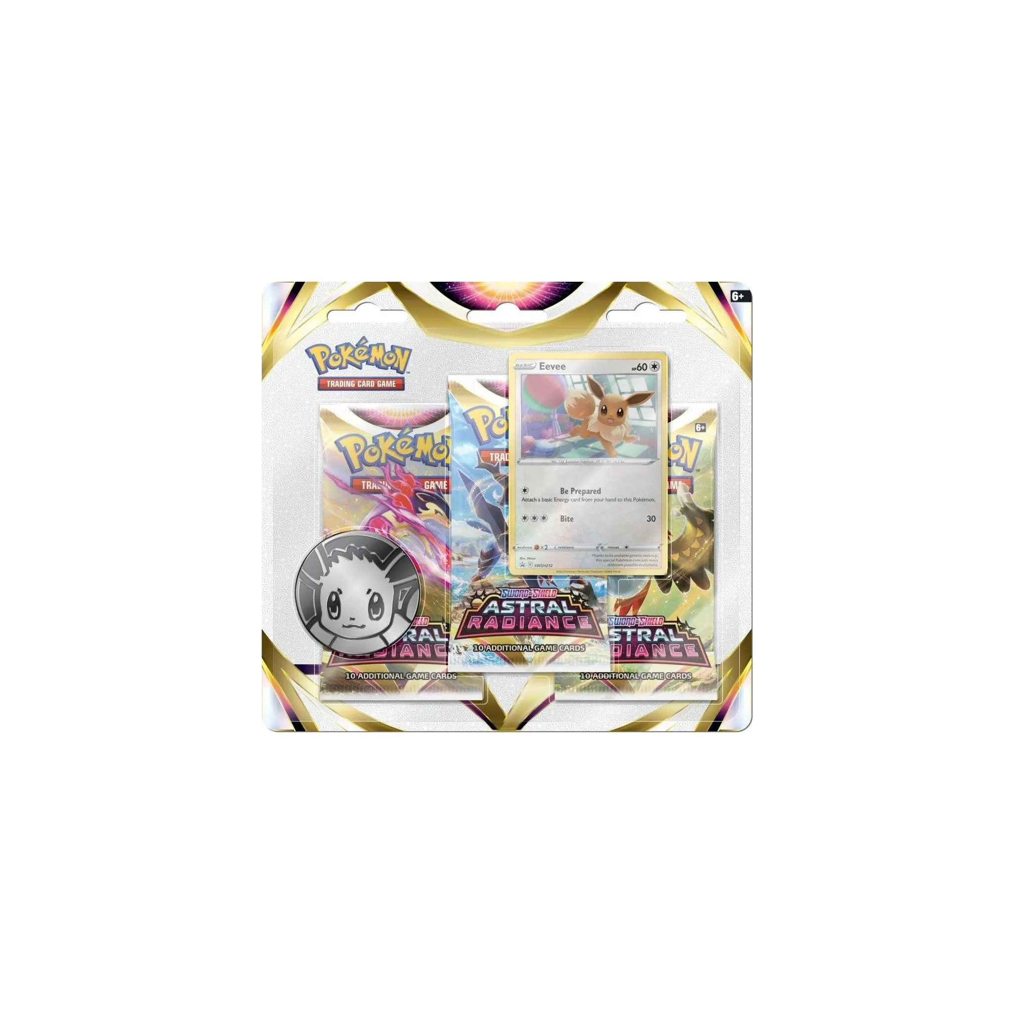 Fotografie 1 - Sběratelská karetní hra Pokémon TCG SWSH10 Astral Radiance 3 Blister Booster Eevee