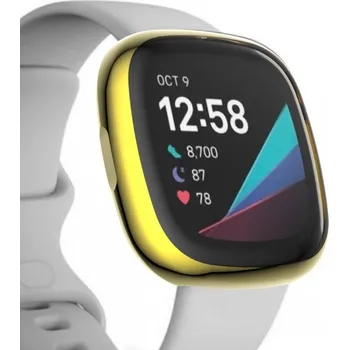 Příslušenství k chytrým hodinkám VSECHNONAMOBIL 38616 TPU Ochranný obal Fitbit Versa 3 / Fitbit Sense zlatý