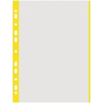 Obal euro A4 U, 40 micronů, žlutý okraj