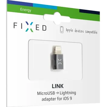 Redukce FIXED pro nabíjení a přenos z microUSB/Lightning, podpora iOS 12.x a nižší, černá