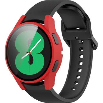 VSECHNONAMOBIL 34743 Ochranný kryt s tvrzeným sklem pro Samsung Galaxy Watch 4 44mm červený