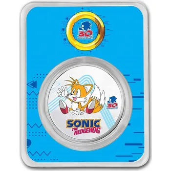 Stříbrná mince 1 Oz Sonic the Hedgehog 30. výročí Tails Kolorováno