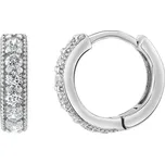 Stříbrné náušnice kruhy LOLA se zirkony JJJE0142