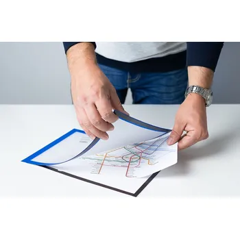 SOLLAU Magnetická samolepicí kapsa pro nemagnetické povrchy A4 – modrá