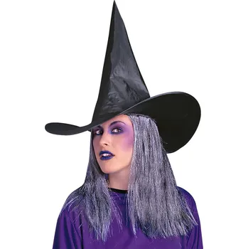 Karnevalový doplněk Widmann Čarodějnický klobouk s vlasy