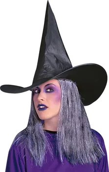 Karnevalový doplněk Widmann Čarodějnický klobouk s vlasy
