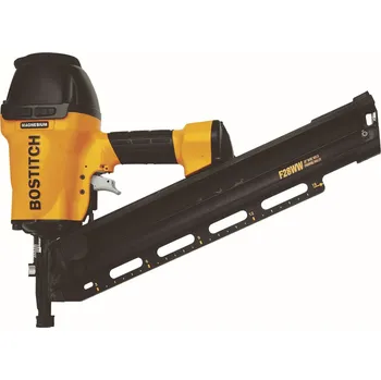 Hřebíkovačka BOSTITCH F28WW Pneumatická hřebíkovačka s lištovým zásobníkem pro hřebíky N16 spojené drátkem, délky 50-90mm a sklonem zásobníku 28°