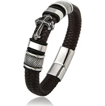 Náramek Amparo Miranda® Kožený náramek Cross 278 černý