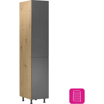 Šatní skříň Potravinová skříňka s policemi,, dub artisan/šedý mat, univerzálni, LANGEN D40SP