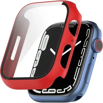 VSECHNONAMOBIL 36510 Plastový obal s ochranným sklem pro Apple Watch 9 / 8 / 7 (45mm) červený