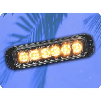 Maják LED výstražné světlo 6xLED, 18W, 4 módy, 12/24V [L1893]