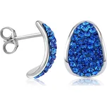 Stříbrné náušnice se Swarovski® Crystals 14 mm modré SILVEGOBD36093