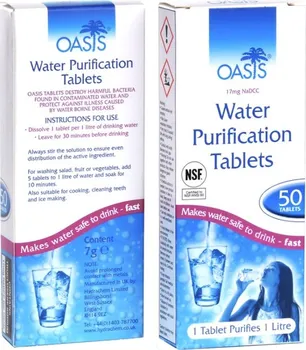 Cestovní filtr na vodu Oasis Water Purification tablety na čištění vody 50 ks