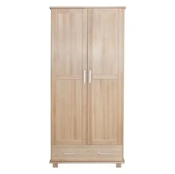 Šatní skříň Skříň šatní B 2 s policemi a tyčí na pověšení povrchová úprava buk (d) moření tmavá olše