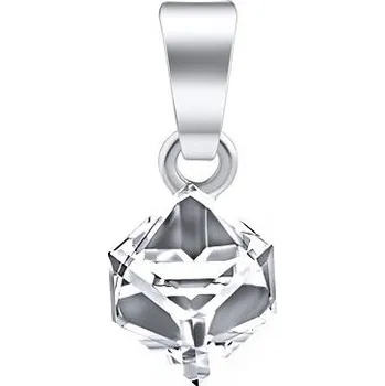 Přívěsek SILVEGO Stříbrný přívěsek kostka se Swarovski® Crystals 6 mm Crystal CAL VSW4841P6C Stříbrná
