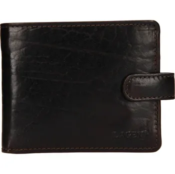 Peněženka Pánská kožená peněženka Lagen Mareteo - tmavě hnědá