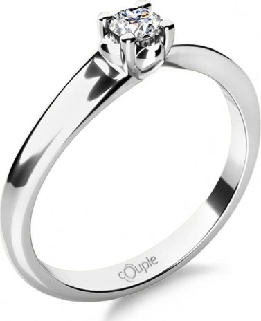 Couple, Elegantní zásnubní prsten Izzie, bílé zlato se zirkonem, vel. 54, prům. 17.2 mm, 585-68-1-4252.1B00.0.54.001