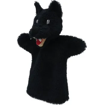 maňásek MÚ Brno - 20332C - maňásek na ruku Vlk černý l 28 cm