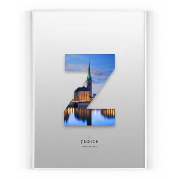 Plakát Plakát / Obraz Zurich A4 - 21 x 29,7 cm Pololesklý saténový papír