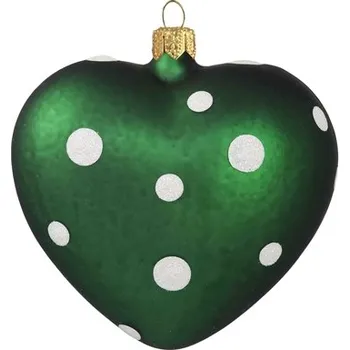 Vánoční ozdoba Srdce tmavě zelené velké