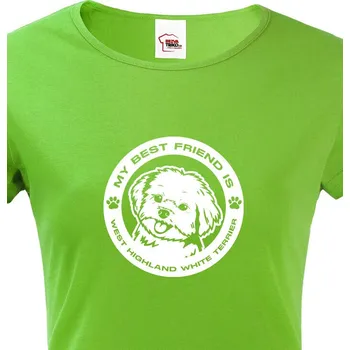 Dámské tričko Dámské tričko Westík kulatý motiv, Barva Zelená, Velikost M, Canvas Dámské tričko s krátkým rukávem 1315