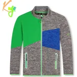 Chlapecká flísová mikina - KUGO FM8786, šedá / zelená Barva: Šedá, Velikost: 164