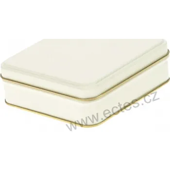 Dóza na potraviny CREAM plechová dóza na čokoládu 2837/40 jednobarevná krémově bílá mat