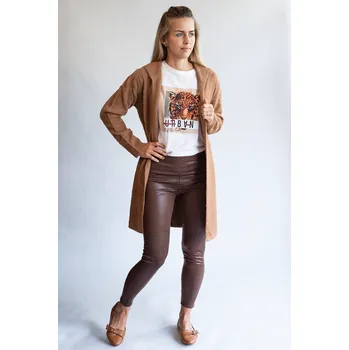 Dámské legíny G&B 3027 legíny lesk barva: hnědá-camel, velikost: L