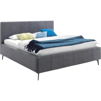 Postel Antracitově šedá sametová dvoulůžková postel Meise Möbel Lizzano 180 x 200 cm