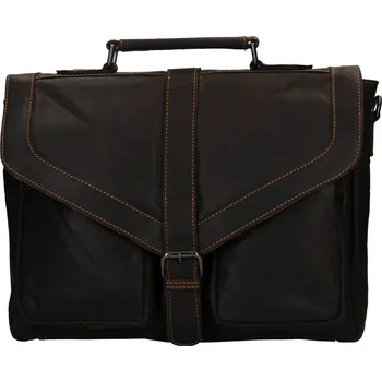 Pánská aktovka Pánská kožená aktovka Greenwood Graig - tmavě hnědá