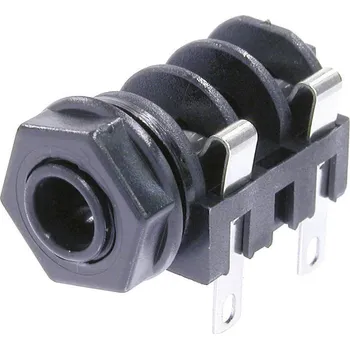 Elektrický konektor Neutrik NMJ4HF-S jack konektor 6.35 mm zásuvka, vestavná horizontální Pólů: 2 mono černá 1 ks