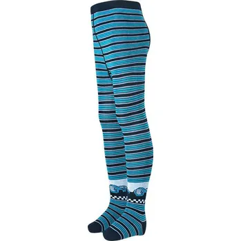 České punčocháče TREPON RELIK tyrkys pruhované s autem velikost oblečení - děti: 74